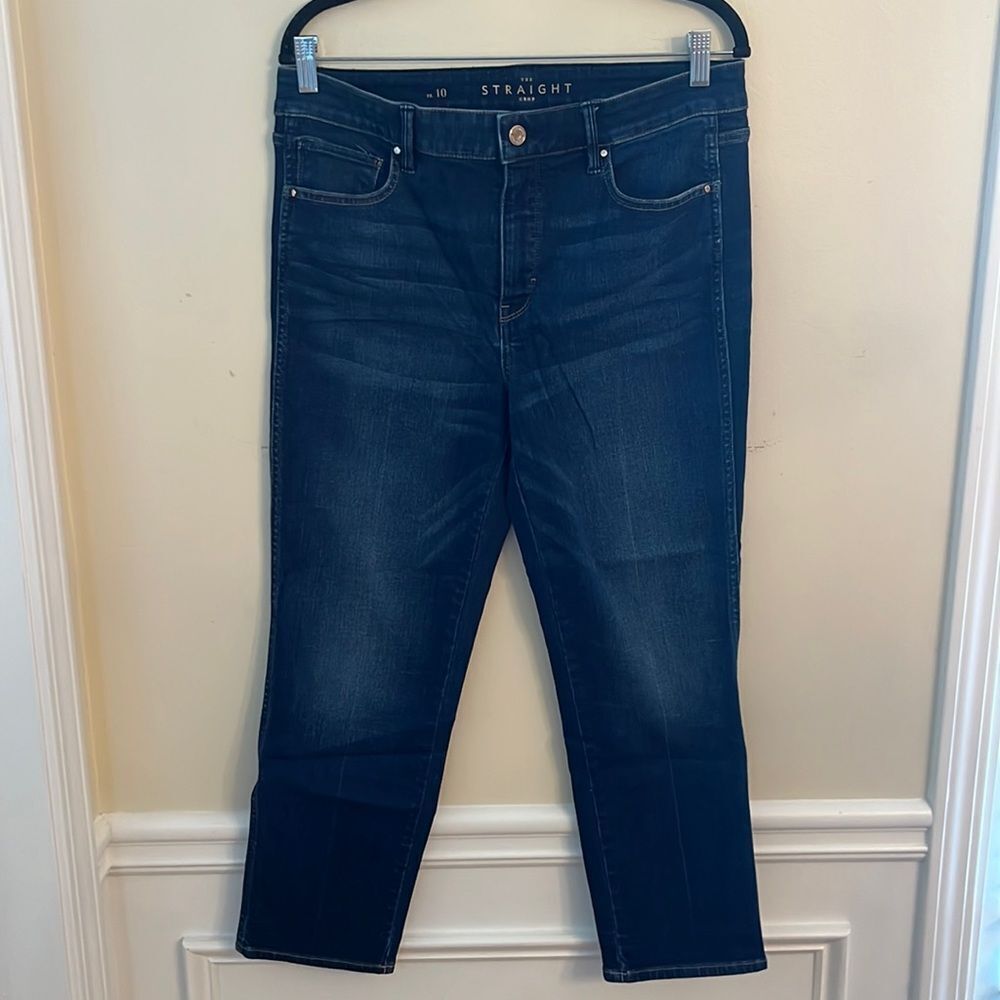White House Black Market Straight Leg Jeans - Dark Blue